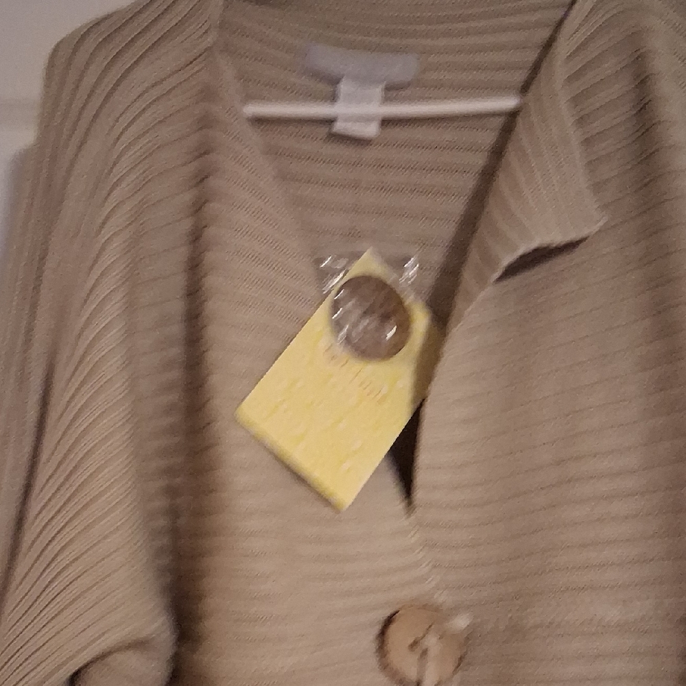 Modern Soul Beige Ribbed Cardigan Sweater